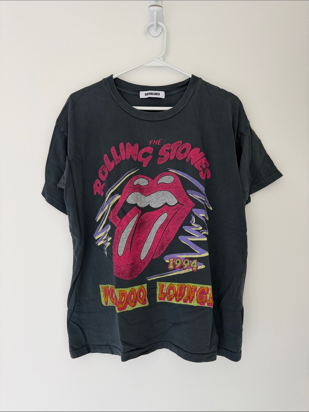 Daydreamer Black/Charcoal Rolling Stones Oversized Graphic Tee
